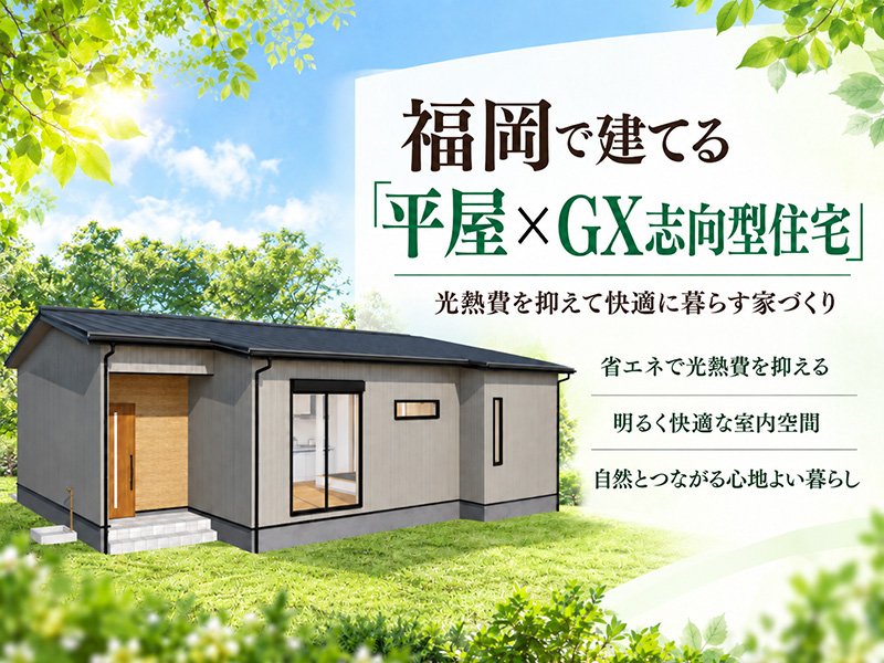 福岡で建てる「平屋 × GX志向型住宅」｜光熱費を抑えて快適に暮らす、これからの家づくり
