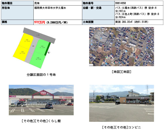 大牟田市久福木分譲地　1号地