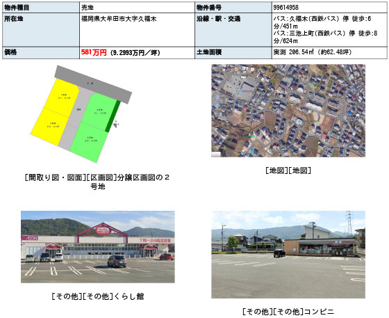 大牟田市久福木分譲地　2号地